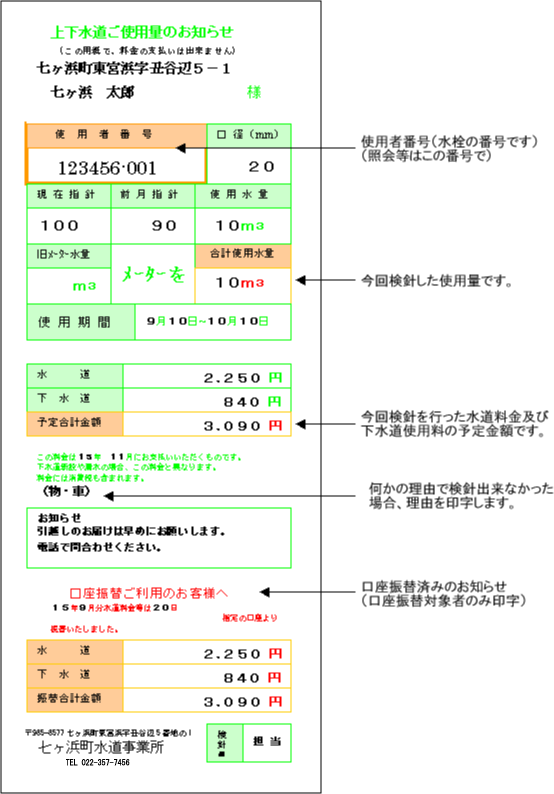 検針票イメージ